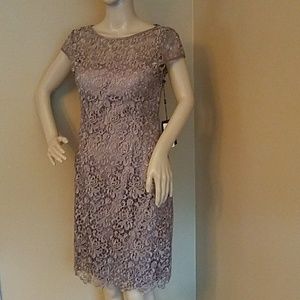 Adriana Papell lace cap sleeve dress